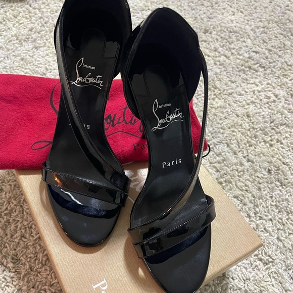 Christian Louboutin | Shoes | Christian Louboutin Astridal Patent Leather  Sandals Size 7 | Poshmark